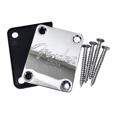 For Fender Electric Guitar Neck Plate Mit Fender Logo Screws Guitar Replacement - Image 1 of 4