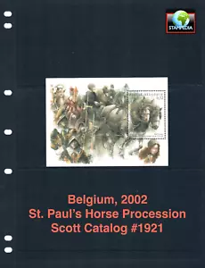 a $1,40 Valore Scott - 2002 BELGIO Cavalli s/s Processione San Paolo MNH NH UMM - Foto 1 di 4