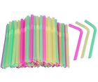 Flexible Bendy Jumbo Smoothie Straws, 100 Pcs Party Colorful Disposable 