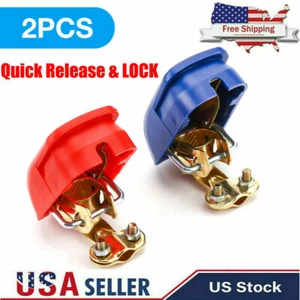 2PCS Car Battery Terminal Connector Clamp Adjust Disconnect Quick Release Tool - Picture 1 of 12