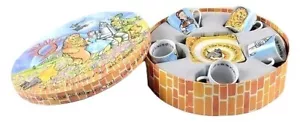 Paul Cardew The Wizard Of Oz Tea Party Set (5) 3oz Espresso Cups Saucers & TRAY - Picture 1 of 2