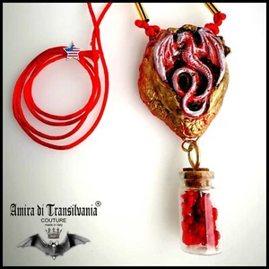 Dragon Gothic Pendant Punk Talisman Necklace Amulet Satan Satanic Jewelry Devil - Picture 1 of 24