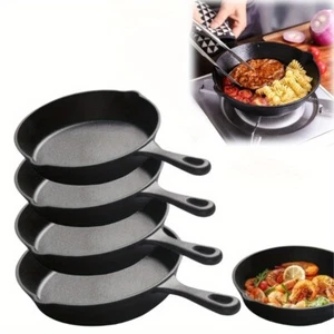 4PCS Cast Iron Skillet Set, Pre-Seasoned Non-Stick Frying Pans with Handles - Picture 1 of 10