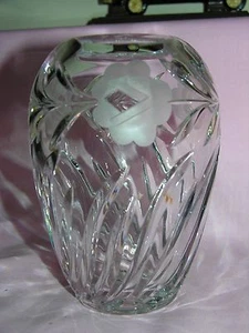 Vaso contemporaneo cristallo vetro europeo inciso taglio trasparente piombo 24% vintage - Foto 1 di 5