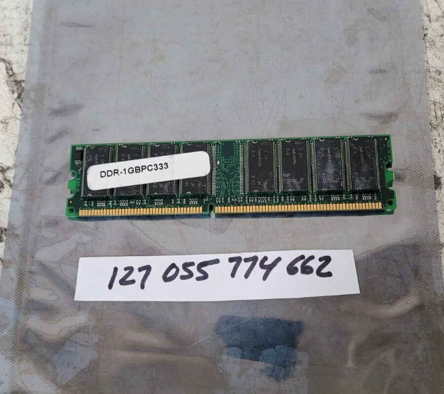 1GB 2rx4 64x4 128x64 DDR-333MHz  non-ECC Unbuffered  CL2.5 184-Pin DIMM 2.5V - Image 1 of 1