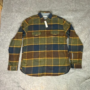 Wallace and Barnes Mens Shirt Extra Large Green Flannel Cabin Outdoor Hiking NEW - Picture 1 of 9