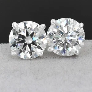 RARE 10.00 Ct Certified White Diamond Solitaire Studs-Amazing Shine & Bling ! - Picture 1 of 9