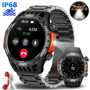Smartwatch dla mężczyzn taktyczny wytrzymały inteligentny zegarek z latarką 1,45 cala duży ekran - Zdjęcie 1 z 27