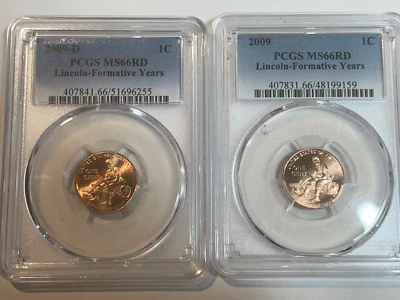 2009 D & P  Lincoln Cent PCGS MS66RD Formative Years - Image 1 of 2