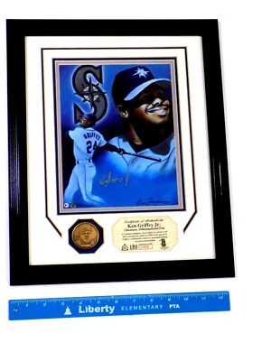 KEN GRIFFEY JR HOF Chromium Lithograph Frame and Coin #'d Highland Mint - Image 1 of 4