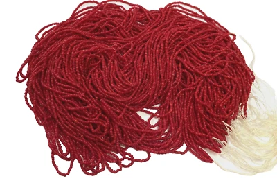 Contas de sementes antigas-14-16/0 ricas variadas vermelhas mistas-anúncio revisado-anterior da década de 1940 - Imagem 1 de 3