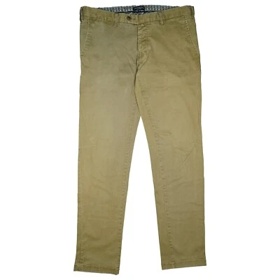 Jeans uomo elasticizzato Gutteridge pantalone chino regular slim fit 50 L W36 L32 beige - Immagine 1 di 4