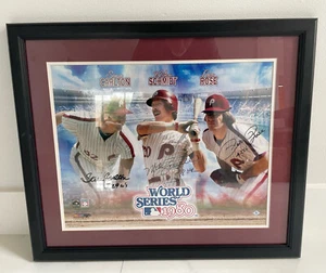 Philadelphia Phillies Steve Carlton, Pete Rose, Mike Schmidt Signed Framed Ph... - Picture 1 of 4