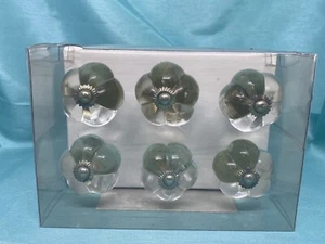 Drawer pulls 6 ct clear glass and nickle - Picture 1 of 7