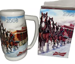 Taza Stein Clydesdale Budweiser 75 Aniversario 1933-2008 Caballos Souvenir - Imagen 1 de 8