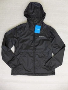 NWT COLUMBIA Center Ridge Women's Hooded Wind Breaker Jacket Size XS in Black - Picture 1 of 9
