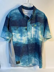 Loco Skailz Mens Woven Fishing Shirt Water Ocean Large L - Picture 1 of 5