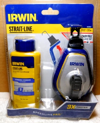 Irwin~Strait-Line Speedline 100'/ 30m. Pro 3X Faster Kit 2017 Blue Chalk - Image 1 of 4