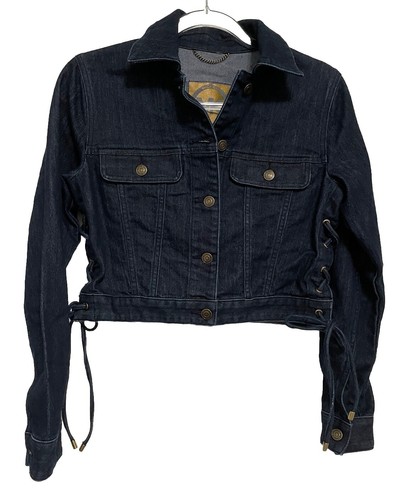 Giacca donna Michael Kors lavaggio scuro cropped denim XS