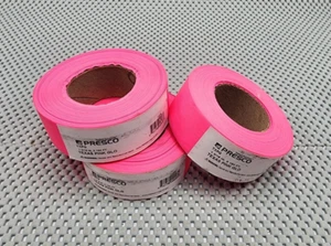 PRESCO Flagging Tape Surveying Texas Pink Glo 150FT property mark (3 ROLLS) - Picture 1 of 4