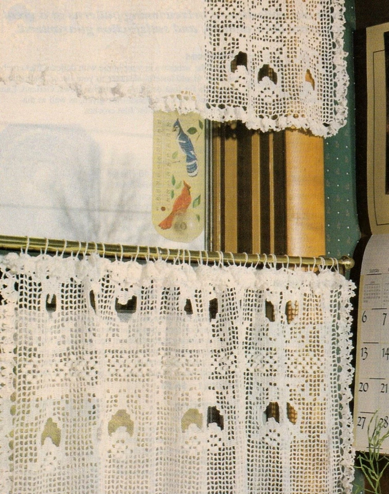 PRETTY Tulip Lace Curtain & Valence/CROCHET PATTERN INSTRUCTIONS ONLY - Image 1 of 1