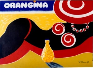 Original vintage poster ORANGINA EXOTIC BEACH BEAUTY c. 1985 Villemot - Picture 1 of 1