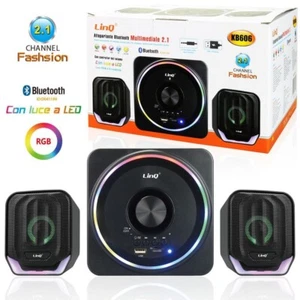Linq Kb606 Multimedia Bluetooth Lautsprechersystem 2.1 mit LED RGB-Leuchten - Bild 1 von 1