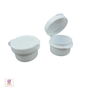 Cosmetic Hinged Jars 5 Gram Empty Plastic Beauty Containers 5 Ml White (100)5091 - Picture 1 of 4