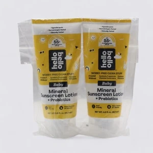 Loción protectora solar mineral para bebés Hello Bello SPF 55+ con prebióticos paquete de 2 3 fl oz - Imagen 1 de 6