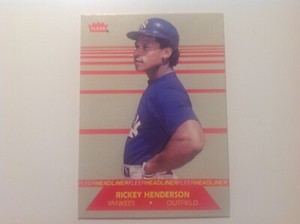 1987 Fleer Baseball Headliners - #4 - Rickey Henderson - New York Yankees