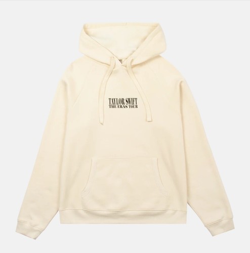 OFF WHITE Felpa con cappuccio Taylor Swift nuova con etichetta 2023 The Eras Tour merch ufficiale crema avorio XL