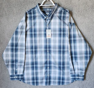 NEW Van Heusen Blue Plaid Long Sleeve Button Up Shirt Size 3XLB Big & Tall - Picture 1 of 14