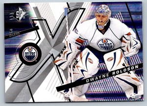 2008-09 DWAYNE ROLOSON EDMONTON OILERS #56 UPPER DECK SPx HOCKEY CARD UD 2008 35