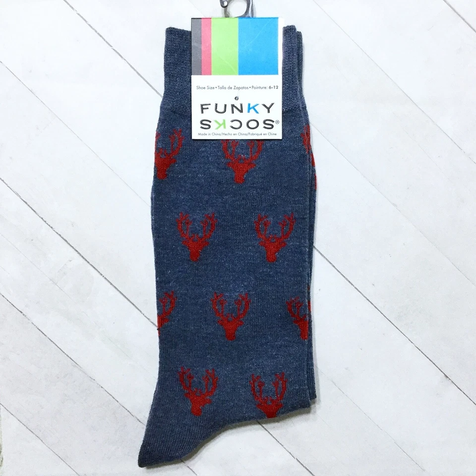 Calcetines Funky Para Hombre Ciervo Ciervo Buck 1pr Informal Crew Novedad Foto 1 de 1