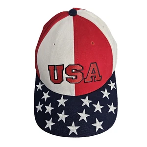 Vintage 90s USA American Embroiled Stars Cap Baseball Hat Made In The USA - Picture 1 of 12