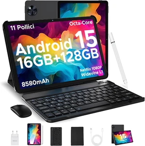 U11 2025 Newest Tablet 11'' Android 15 16(4+12) GB+128GB/2TB TF Octa-Core, 90Hz, - Foto 1 di 12