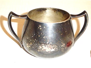 ROGERS SILVER SUGAR BOWL vintage antique plated on copper VG condition 3" by 3" - Picture 1 of 5