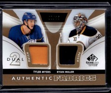 2012-13 SP Game Used Authentic Fabrics Dual Tyler Myers/Ryan Miller /25 #AF2-MM