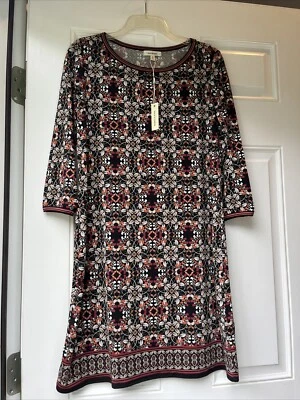 NWT Max Studio three-quarter sleeve dress size XS beautiful fall colors - Image 1 of 4