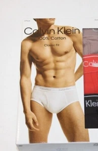 Nuevo con etiquetas Calvin Klein Calce Clásico Calzoncillos Algodón 3 Paquetes Marrón Rojo Negro 0005 - Imagen 1 de 2