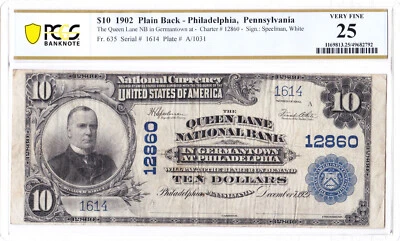 $10 1902 PB National IN GERMANTOWN AT PHILADELPHIA Pennsylvania PA Mega Rare! - Image 1 of 2