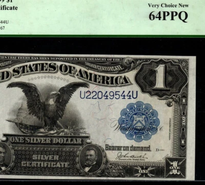 1899 $1 FR#233 SILVER CERTIFICATE BLACK EAGLE PCGS 64 PPQ CHOICE UNC (FEJ) - Image 1 of 4