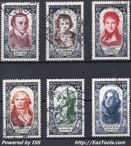 FRANCE SERIE PERSONNAGES ( DAVID DANTON HOCHE ) N° 867/872 OBLITEREE COTE 88 € - Imagen 1 de 1