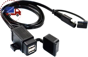 MOTOPOWER MP0609C 3.1Amp Waterproof Motorcycle Dual USB Charger Kit SAE to USB A - Picture 1 of 12