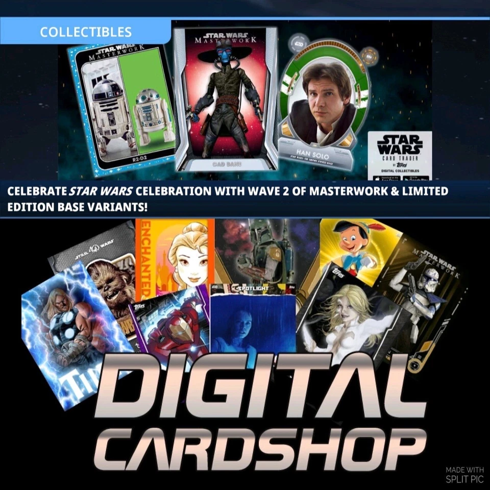 Topps Star Wars Card Trader Masterwork Wave 2 Base Gold Lot Mixed lot of 9 CARDS - Image 1 of 1