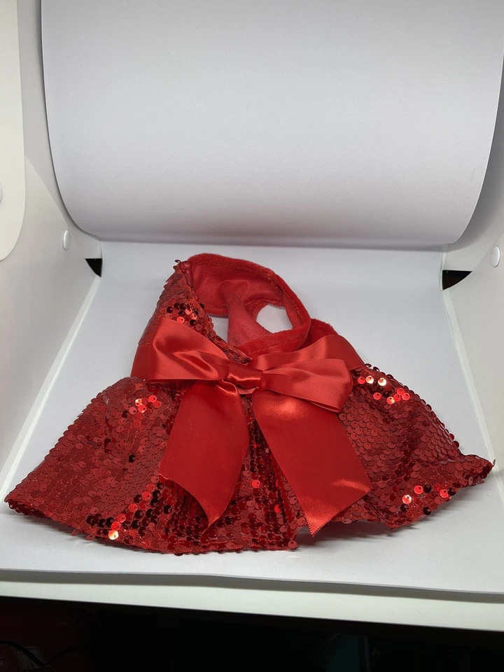 Домашнее животное платье собаки или кошки красный блестки праздник Рождество sm ea. Новый! - Изображение 1 из 3