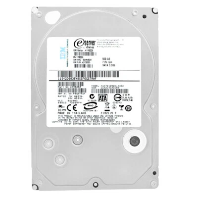 Festplatte IBM HUA721050KLA330 500GB  7200Rpm SATA II 3.5" Zoll 42C0503 39M - Bild 1 von 4