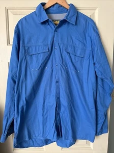 Cabelas Tourney Trail Performance Fishing Hiking Shirt Blue Mens L - Picture 1 of 10