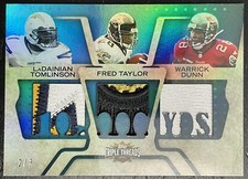 2008 TOPPS TRIPLE THREADS PATCH #TTRC-44 TOMLINSON F. TAYLOR DUNN 2/3 RARE -READ
