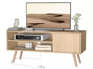 48" TV Stand - Mid Century Modern Console with Storage & Charging Station - Picture 1 of 54